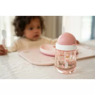 Little Dutch szívószálas pohár 300 ml - fairy garden