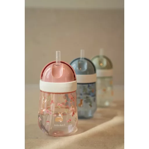 Little Dutch szívószálas pohár 300 ml - fairy garden