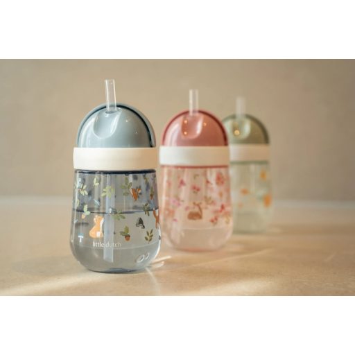 Little Dutch szívószálas pohár 300 ml - forest friends