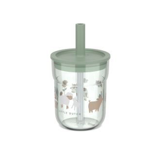   Little Dutch gyerek pohár szívószállal 250 ml - little farm