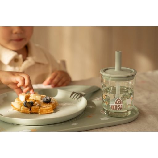 Little Dutch gyerek pohár szívószállal 250 ml - little farm