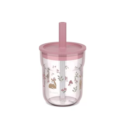 Little Dutch gyerek pohár szívószállal 250 ml - fairy garden