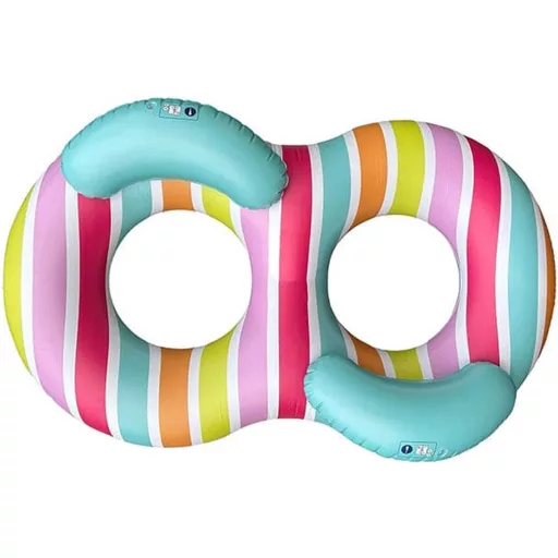 Swim Essentials dupla úszógumi 190 cm - Striped Rainbow Dubble