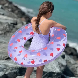   Swim Essentials gyerek úszógumi 90 cm - Lila Heart Transparent