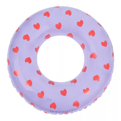 Swim Essentials gyerek úszógumi 90 cm - Lila Heart Transparent