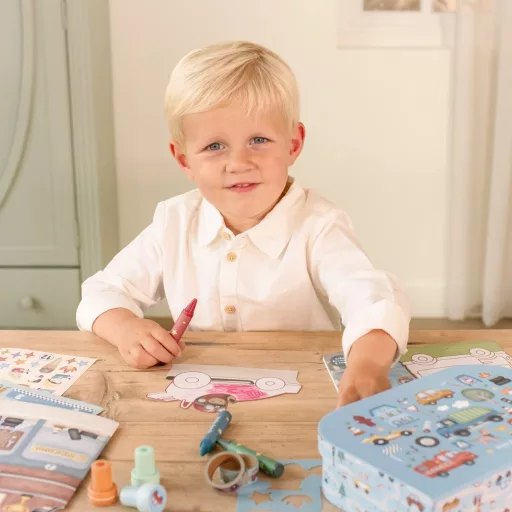 Little Dutch kreatív készlet bőröndben - Jim járművei