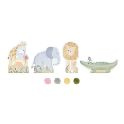 Little Dutch pom pom kép készítő - Safari CSOMAGOLÁSSÉRÜLT
