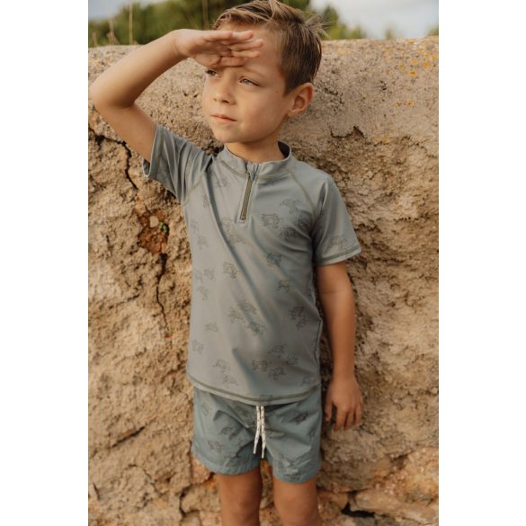 Little Dutch gyerek rövid ujjú úszó póló teknős olívazöld - 74/80