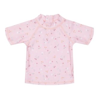   Little Dutch gyerek rövid ujjú UV szűrős úszó póló kis pink virágok - 86/92