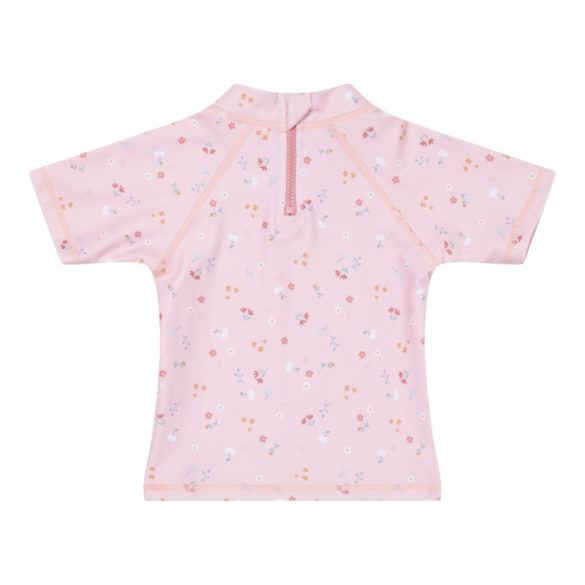 Little Dutch gyerek rövid ujjú úszó póló kis pink virágok - 86/92