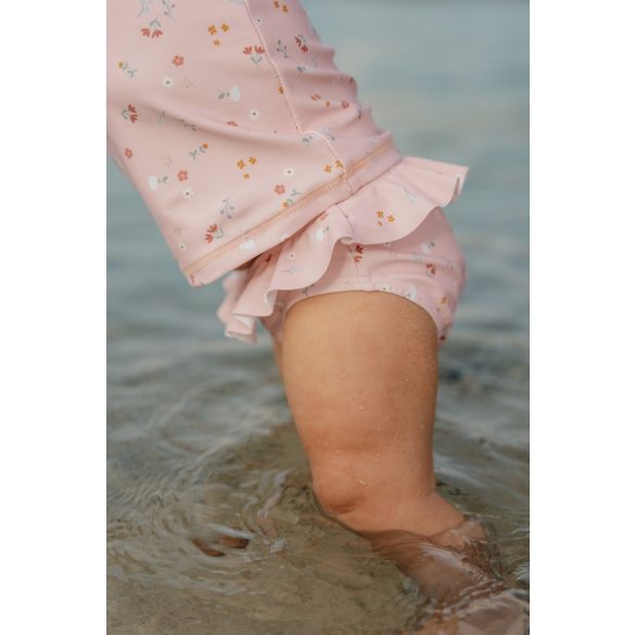 Little Dutch gyerek rövid ujjú úszó póló kis pink virágok - 86/92
