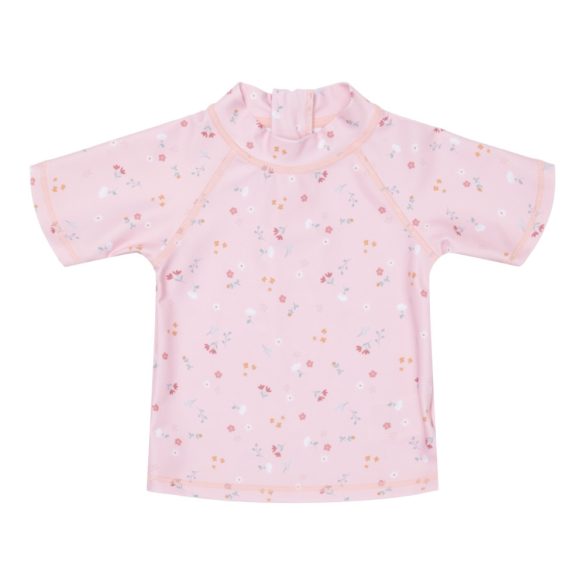 Little Dutch gyerek rövid ujjú úszó póló kis pink virágok - 98/104