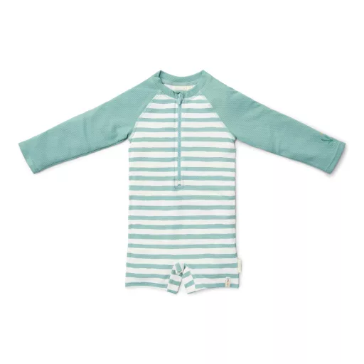 Little Dutch hosszú ujjú úszóoverál Stripes Surf Blue - 86/92