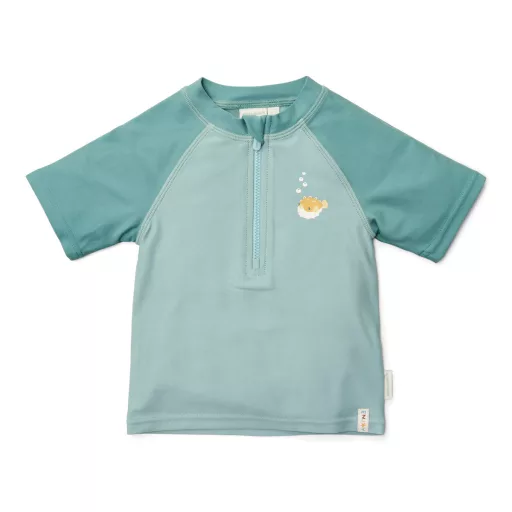 Little Dutch rövid ujjú úszó póló Seashells Surf Blue - 74/80