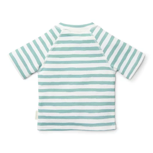 Little Dutch rövid ujjú úszó póló Stripes Surf Blue - 74/80