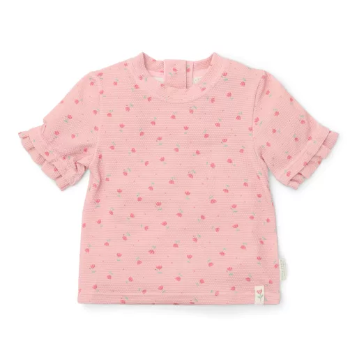Little Dutch rövid ujjú úszó póló Sunny Flowers Blush - 86/92