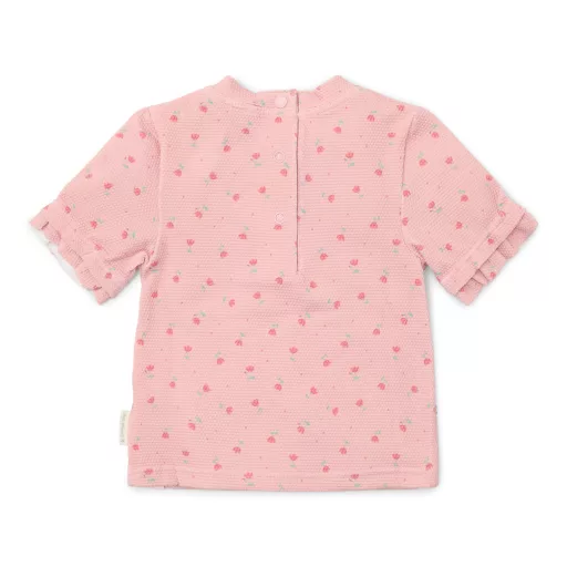 Little Dutch rövid ujjú úszó póló Sunny Flowers Blush - 86/92
