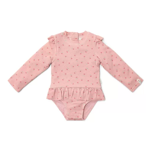 Little Dutch hosszú ujjú fürdőruha Sunny Flowers Blush - 98/104