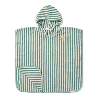 Little Dutch fürdőponcsó Seashells and Stripes Surf Blue