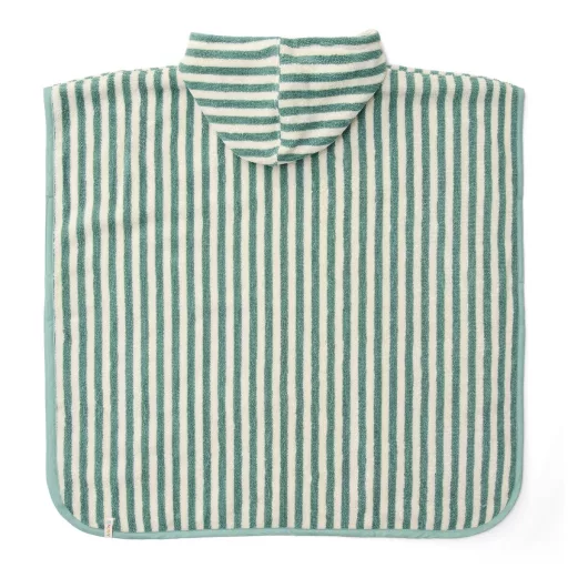 Little Dutch fürdőponcsó Seashells and Stripes Surf Blue