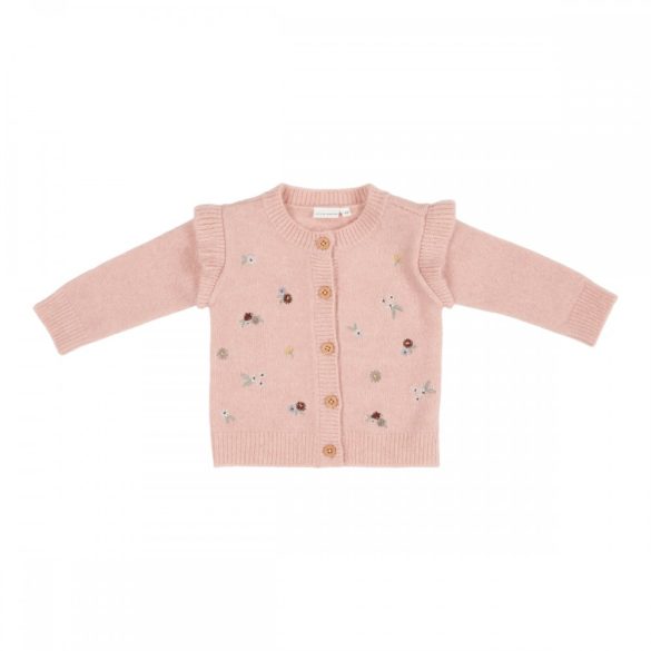 Little Dutch kötött kardigán kis virágok soft pink 62