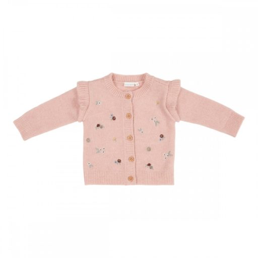 Little Dutch kötött kardigán kis virágok soft pink 74