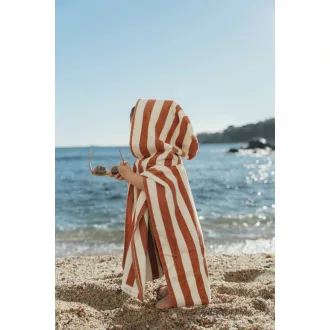   Little Dutch fürdőponcsó Ocean World Brown Stripe - One size 