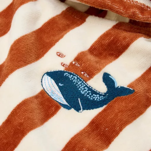 Little Dutch fürdőponcsó Ocean World Brown Stripe - One size 