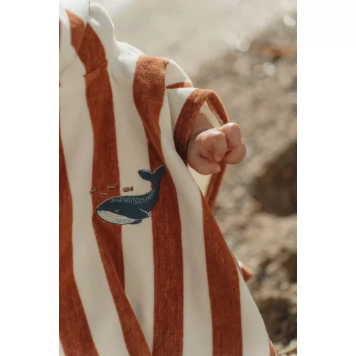 Little Dutch fürdőponcsó Ocean World Brown Stripe - One size 