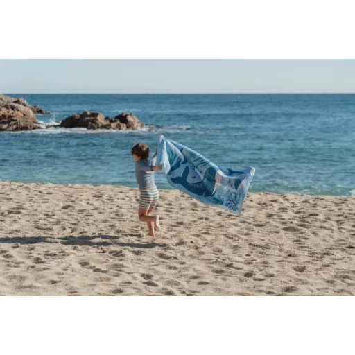 Little Dutch strandtörölköző Ocean World Blue - 60cm X 120cm