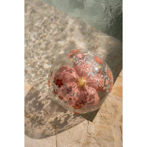 Little Dutch felfújható 3D strandlabda - Pink Flowers