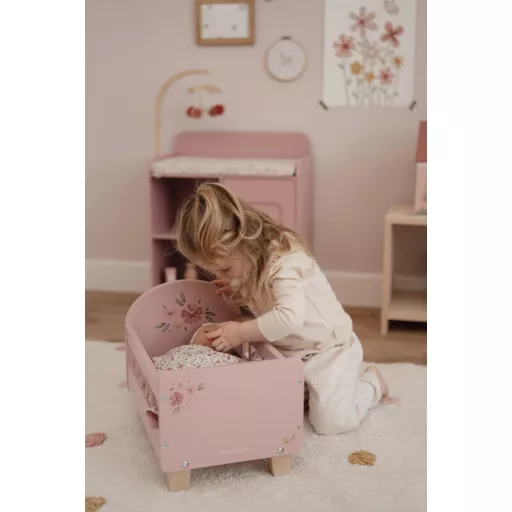 Little Dutch játék babaágy ágyneművel - Fairy Garden CSOMAGOLÁSSÉRÜLT