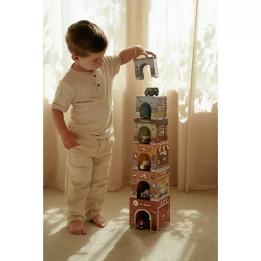 Little Dutch toronyépítő 6 db autóval CSOMAGOLÁSSÉRÜLT