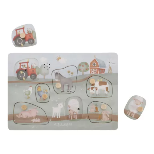 Little Dutch hangos puzzle - Little Farm CSOMAGOLÁSSÉRÜLT