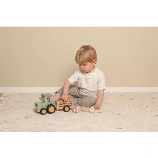 Little Dutch traktor utánfutóval - Little Farm CSOMAGOLÁSSÉRÜLT