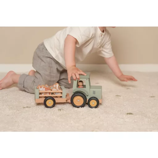 Little Dutch traktor utánfutóval - Little Farm CSOMAGOLÁSSÉRÜLT