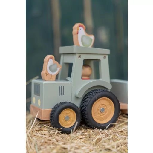 Little Dutch traktor utánfutóval - Little Farm CSOMAGOLÁSSÉRÜLT