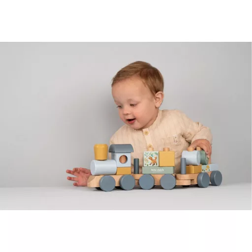 Little Dutch vonat építőelemekkel - Forest Friends CSOMAGOLÁSSÉRÜLT