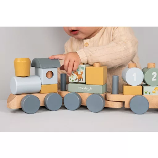 Little Dutch vonat építőelemekkel - Forest Friends CSOMAGOLÁSSÉRÜLT