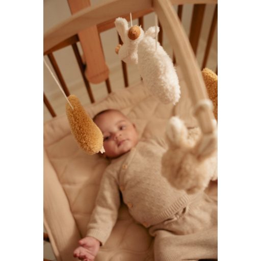 Little Dutch zenélő körforgó natúr fa vázzal - Newborn Naturals