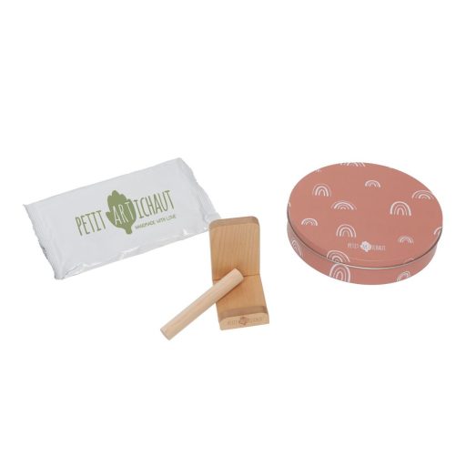 Petit Artichaut kéz- és lábnyomat készítő Baby Box kerek - Rainbow Terracotta