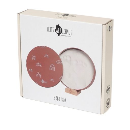 Petit Artichaut kéz- és lábnyomat készítő Baby Box kerek - Rainbow Terracotta