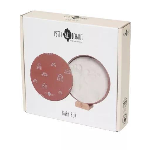 Petit Artichaut kéz- és lábnyomat készítő Baby Box kerek - Rainbow Terracotta