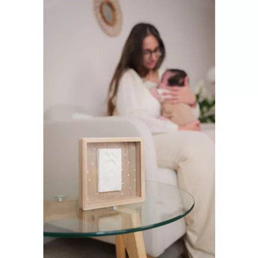 Petit Artichaut kéz- és lábnyomat készítő elegáns fa kerettel  - Pretty Hearts