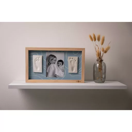 Petit Artichaut dupla kéz- és lábnyomat készítő fényképtartó kerettel - Blue Abstract