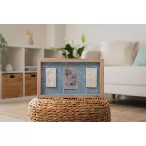 Petit Artichaut dupla kéz- és lábnyomat készítő fényképtartó kerettel - Blue Abstract