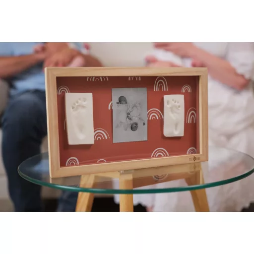 Petit Artichaut dupla kéz- és lábnyomat készítő fényképtartó kerettel - Rainbow Terracotta