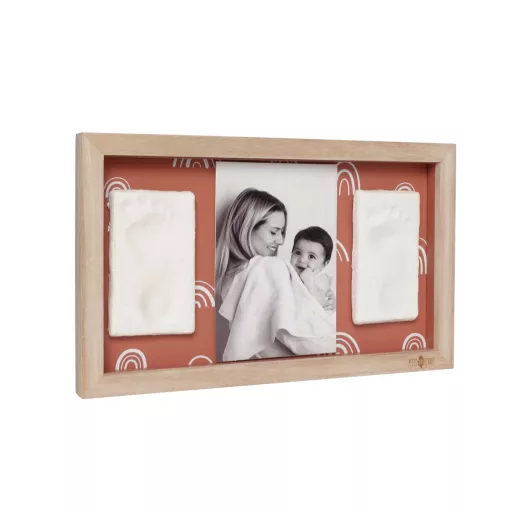 Petit Artichaut dupla kéz- és lábnyomat készítő fényképtartó kerettel - Rainbow Terracotta