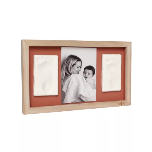 Petit Artichaut dupla kéz- és lábnyomat készítő fényképtartó kerettel - Rainbow Terracotta