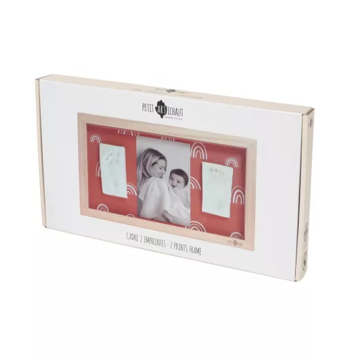 Petit Artichaut dupla kéz- és lábnyomat készítő fényképtartó kerettel - Rainbow Terracotta